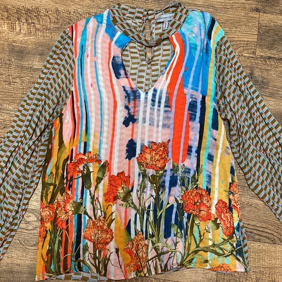 Anthropologie Conditions Apply Retro Peasant Blouse M - Picture 4 of 10